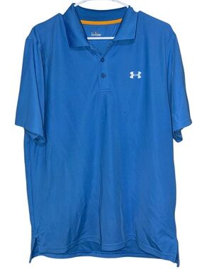 Under Armour Men's Royal Blue Performance Polo with Contrast Neck Detail Medium